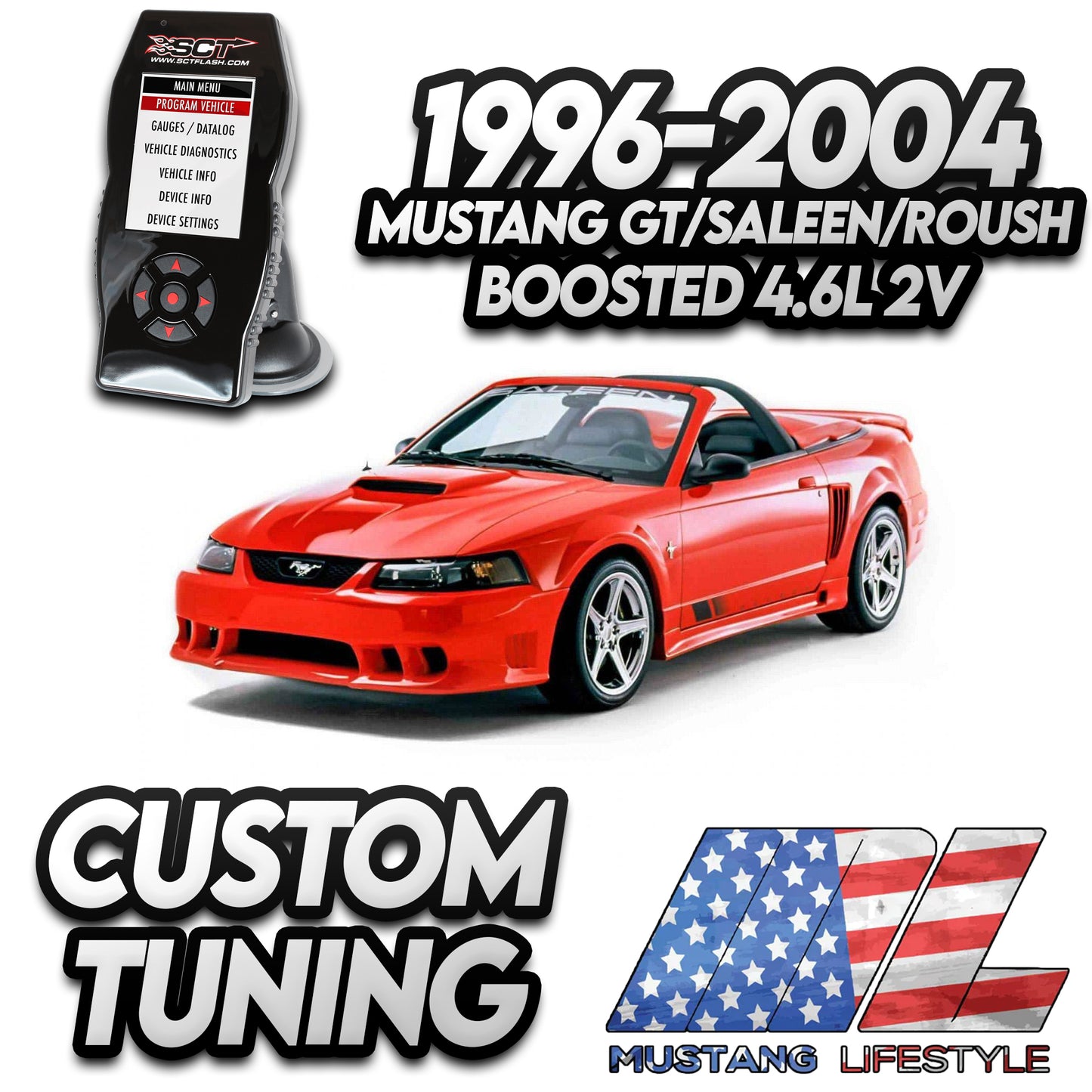 ML Tune for Boosted 96-04 Mustang GT, Saleen, and Roush SCT Remote Tune
