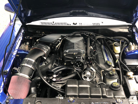 Whipple 03-04 Cobra Gen 4 W175AX (2.9L) SC "Upgrade" Kit / 18psi / Black **For Use With Aftermarket Oval Throttle Body**